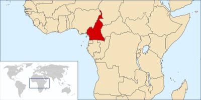 カメルーンの場所が世界の地図